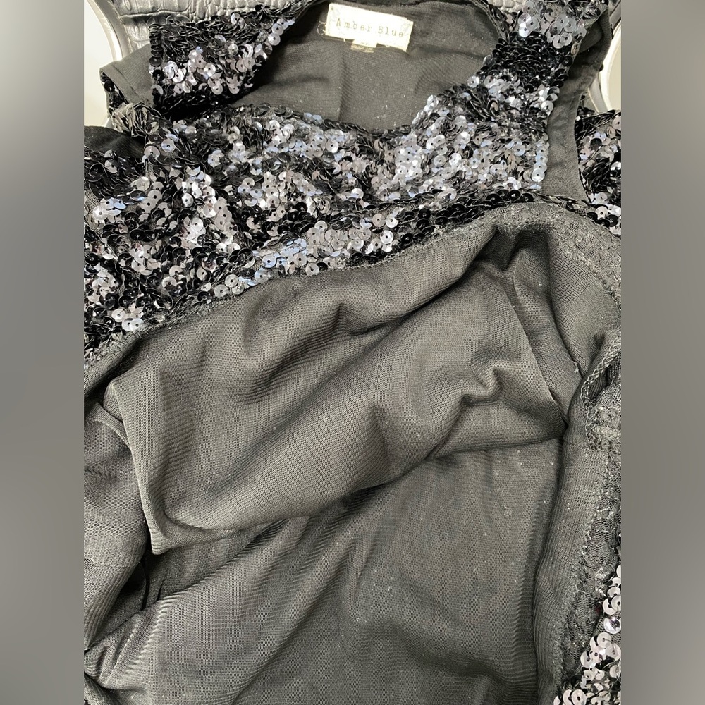 Amber Blue Black‎ Sequin Dress Size XL - Picture 7 of 9